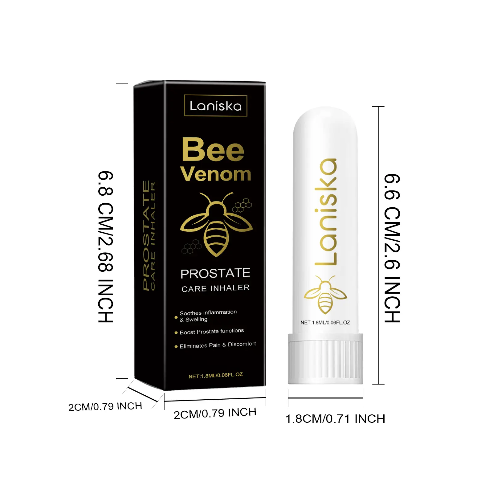 Laniska Bee Venom Men's Care Inhaler for Discomfort Relief and Vitality 1 laniska bee venom men inhaler LA B03 0008 01 3067