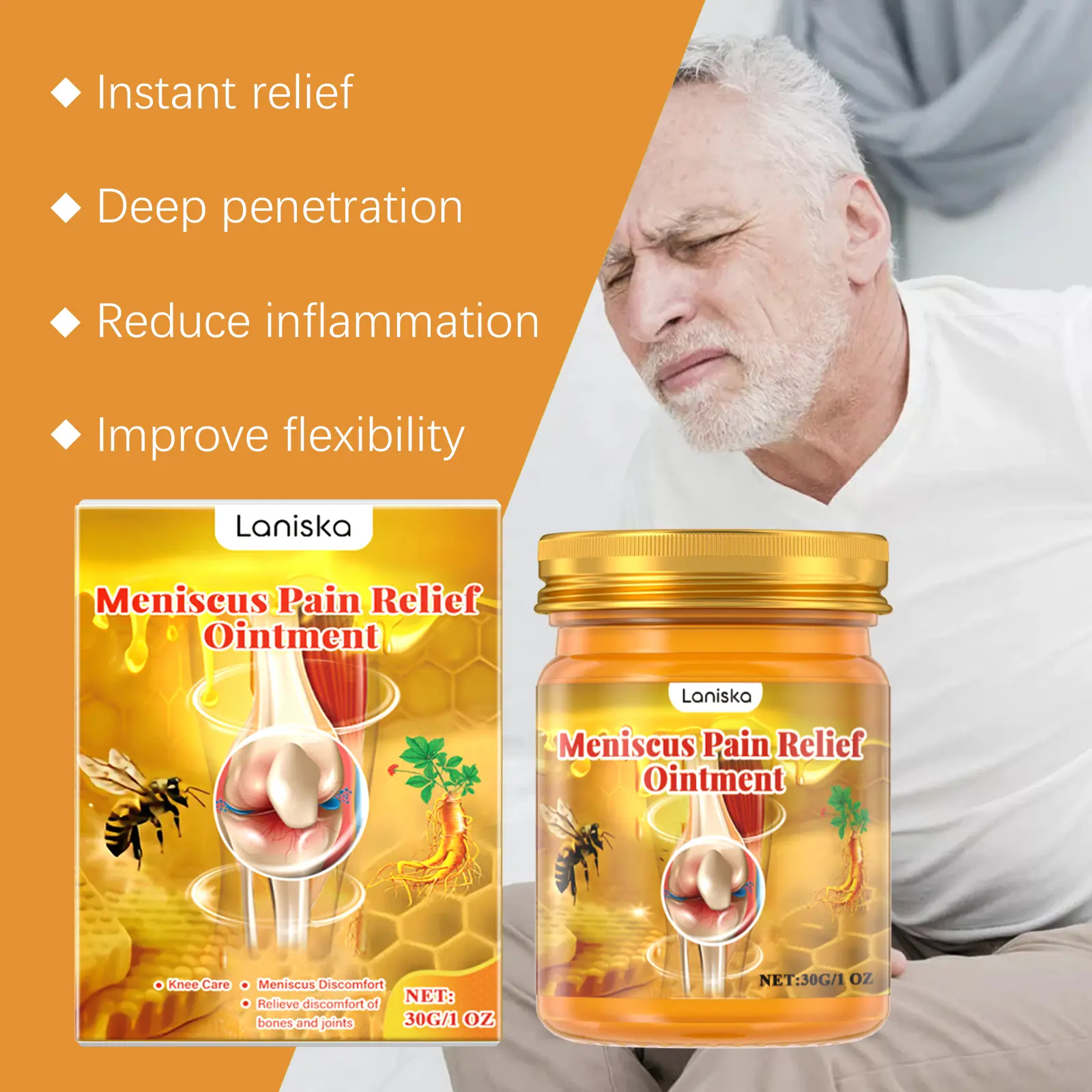 Laniska Bee Venom Joint Relief Cream for Bone and Joint Discomfort 7 laniska bone joint relief cream LA B05 0006 01 2362