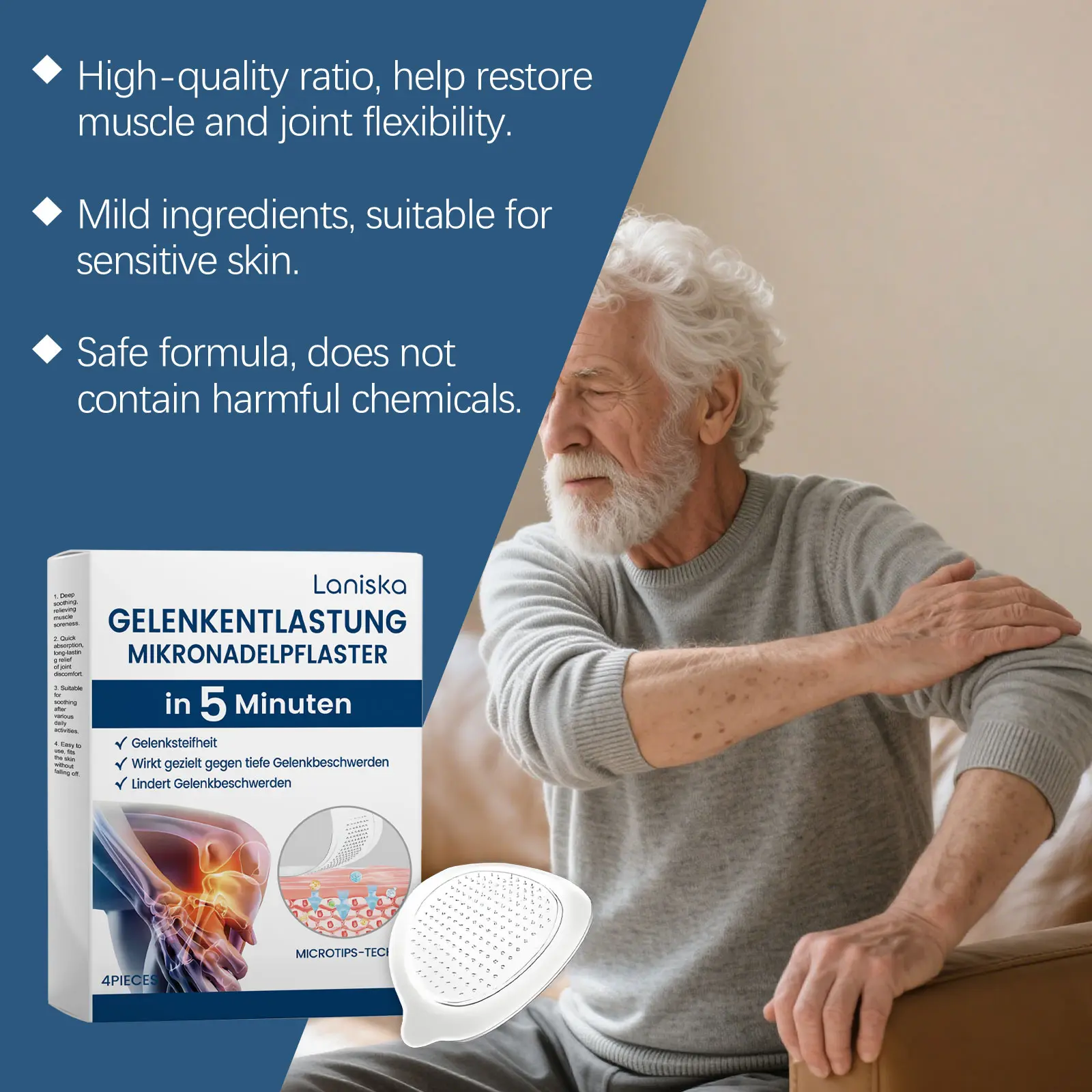 Laniska Joint Care Patches with Glycerin for Joint Comfort 5 laniska joint care patch LA B07 0074 01 223