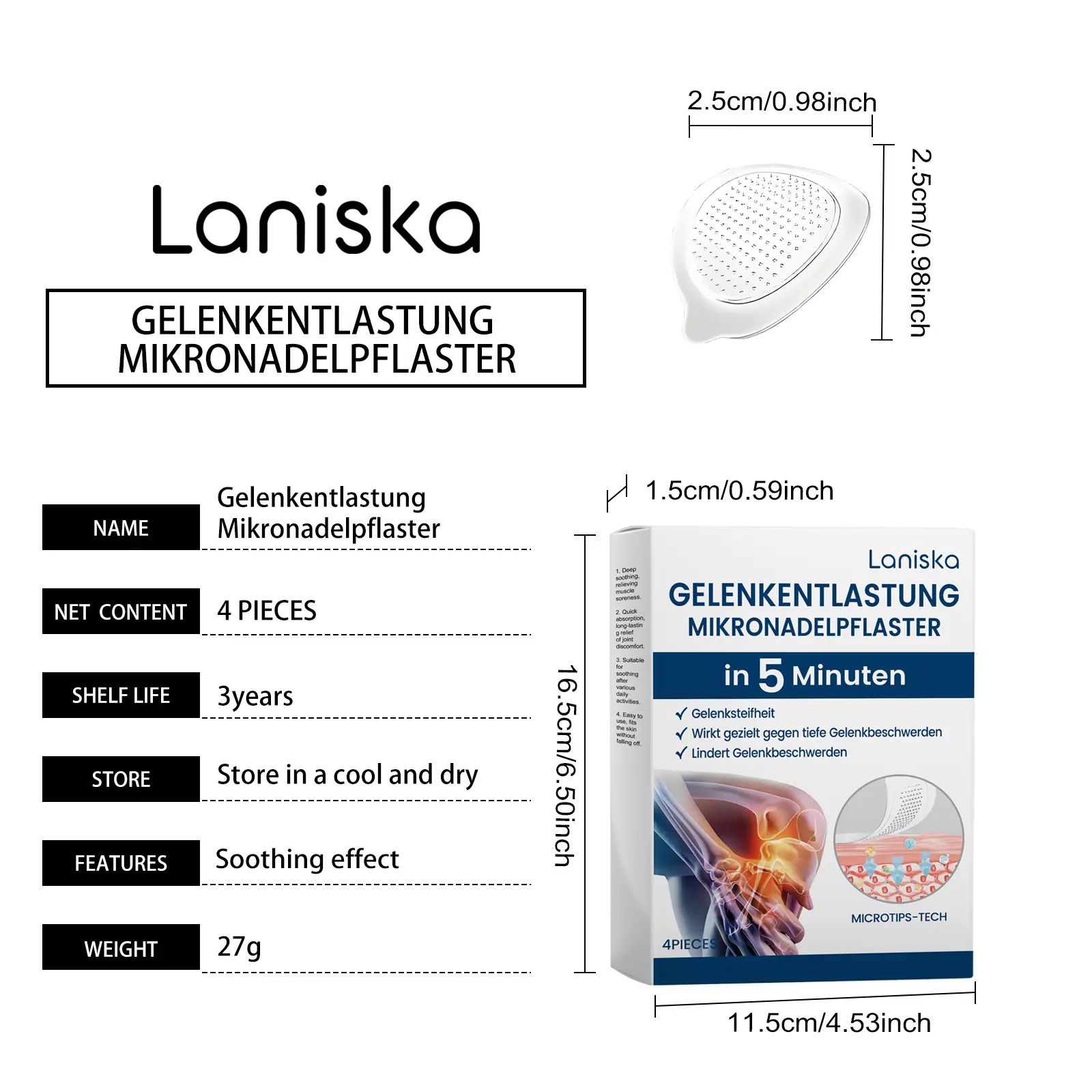 Laniska Joint Care Patches with Glycerin for Joint Comfort 1 laniska joint care patch LA B07 0074 01 227