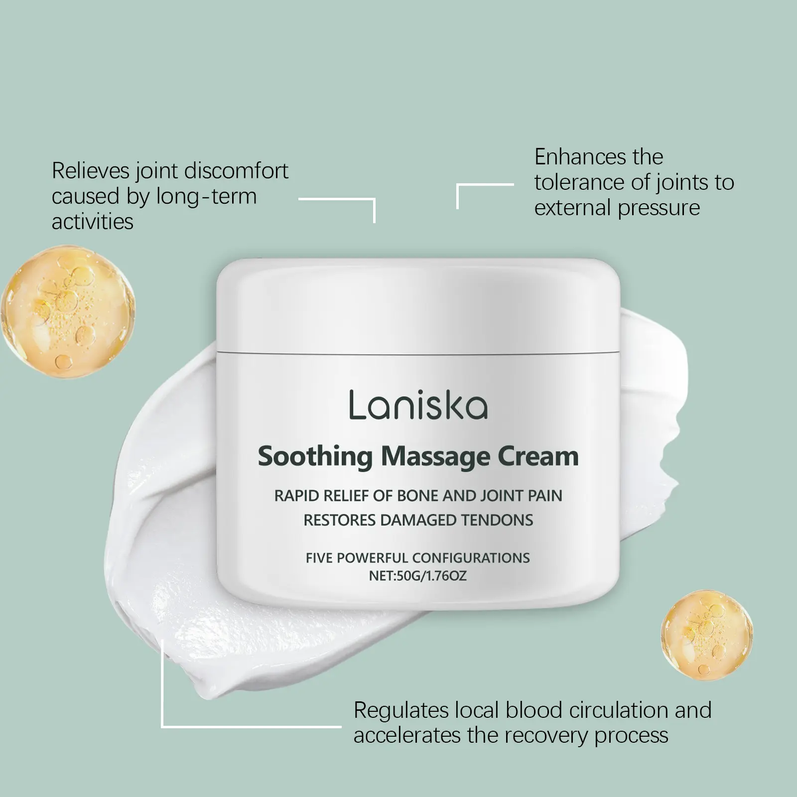Laniska Joint Soothing Massage Cream - Soothes Discomfort & Moisturizes Skin 8 laniska joint massage cream LA B07 0034 01 1465