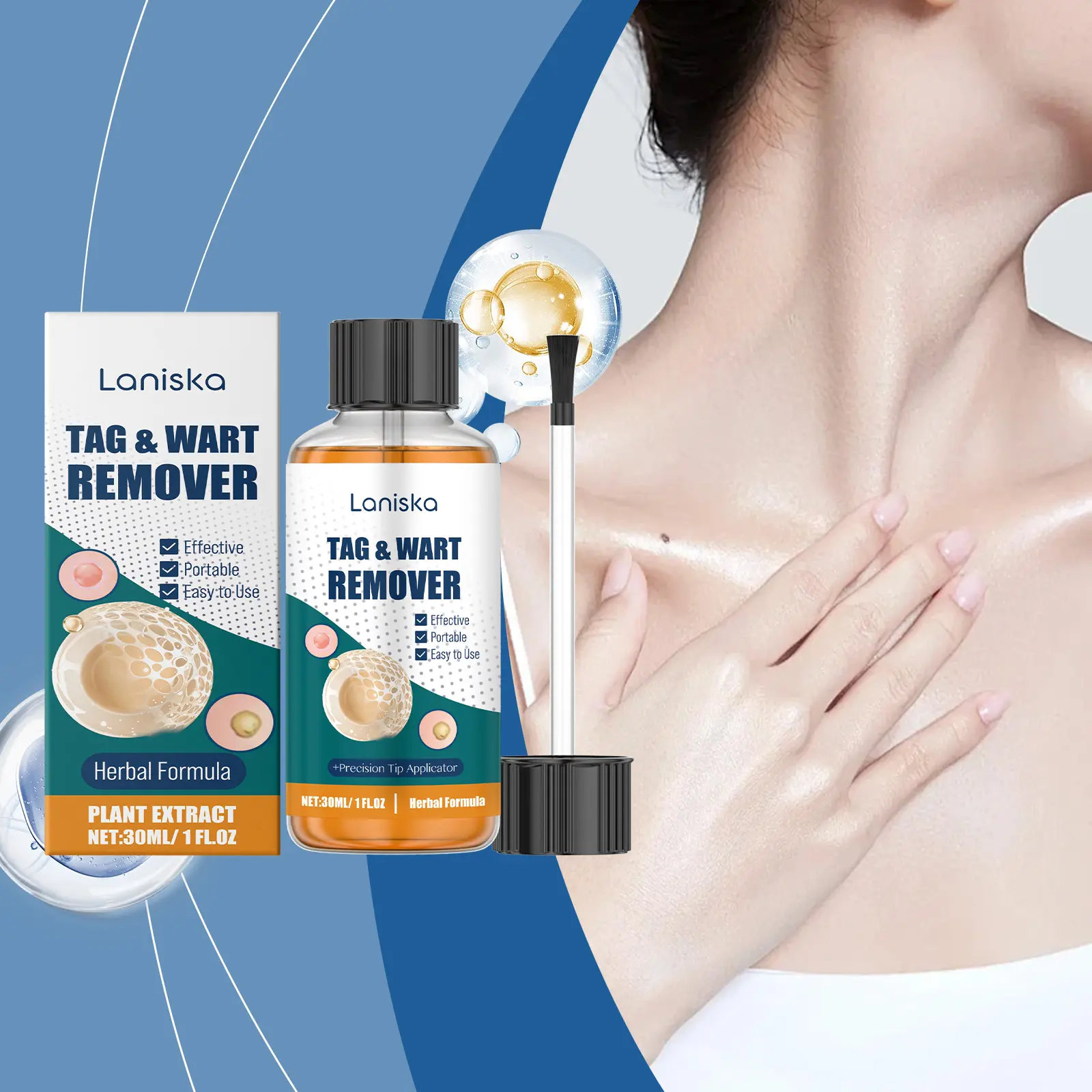 Laniska Kew Serum Review: My 4-Week Reality Check 2 Close-up of the Laniska Kew Serum dropper dispenser on a bathroom counter