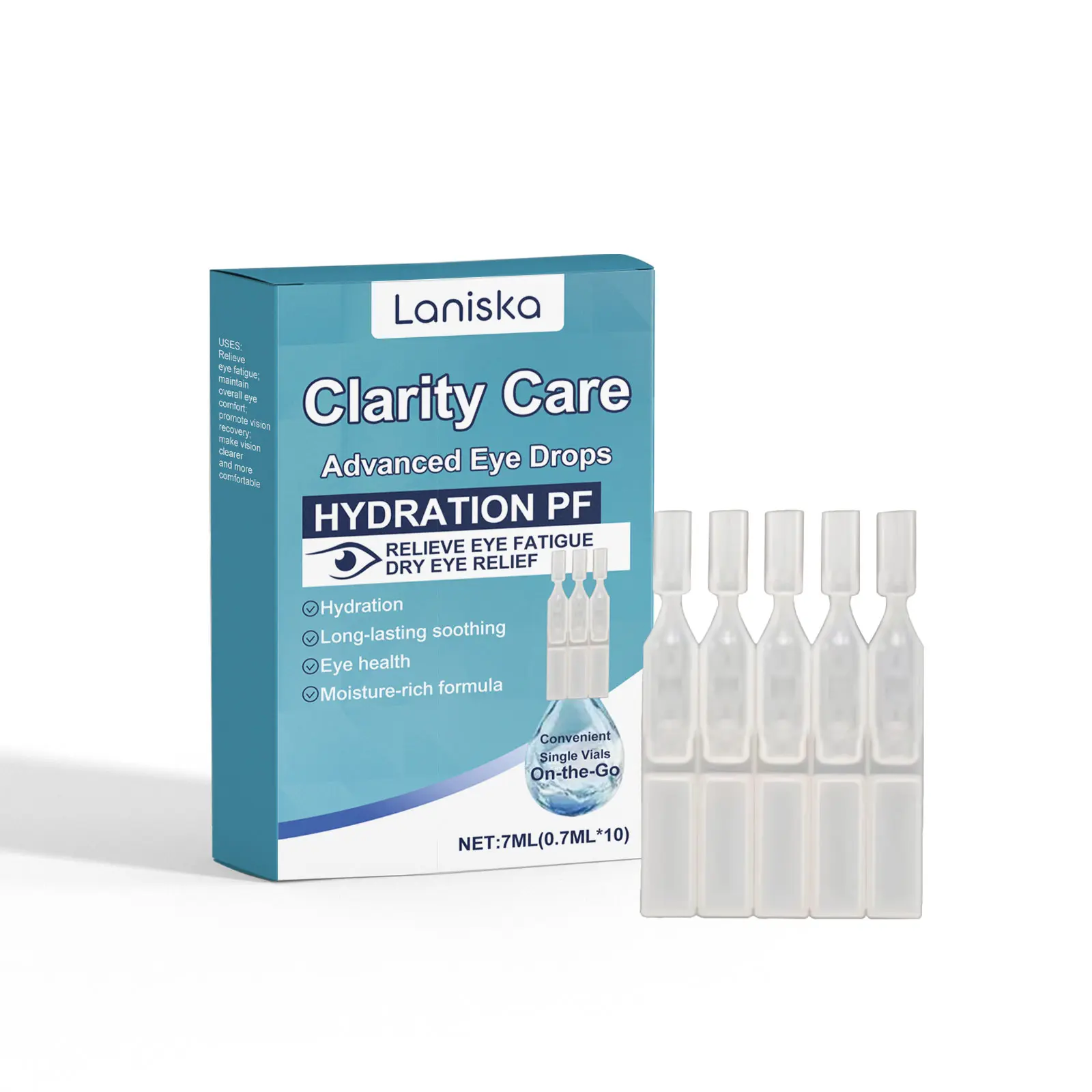 Laniska Eye Drops Review: My Honest Experience After a Month 1 Laniska Eye Drops bottle on a desk next to a laptop