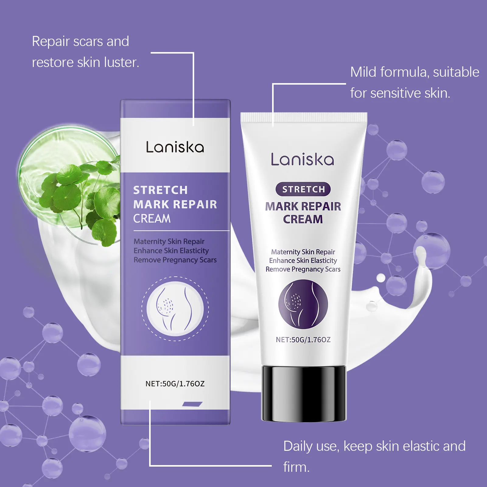 Laniska Body Repair Cream for Women - Skin Elasticity & Moisturizing 7 laniska postpartum repair cream LA A06 0002 01 2864