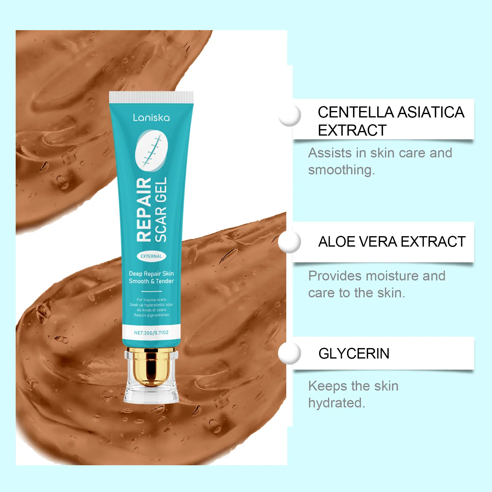 Laniska Skin Smoothing Gel - Firming & Blemish Care for Face and Body 6 laniska skin smoothing gel LA A06 0021 01 1576