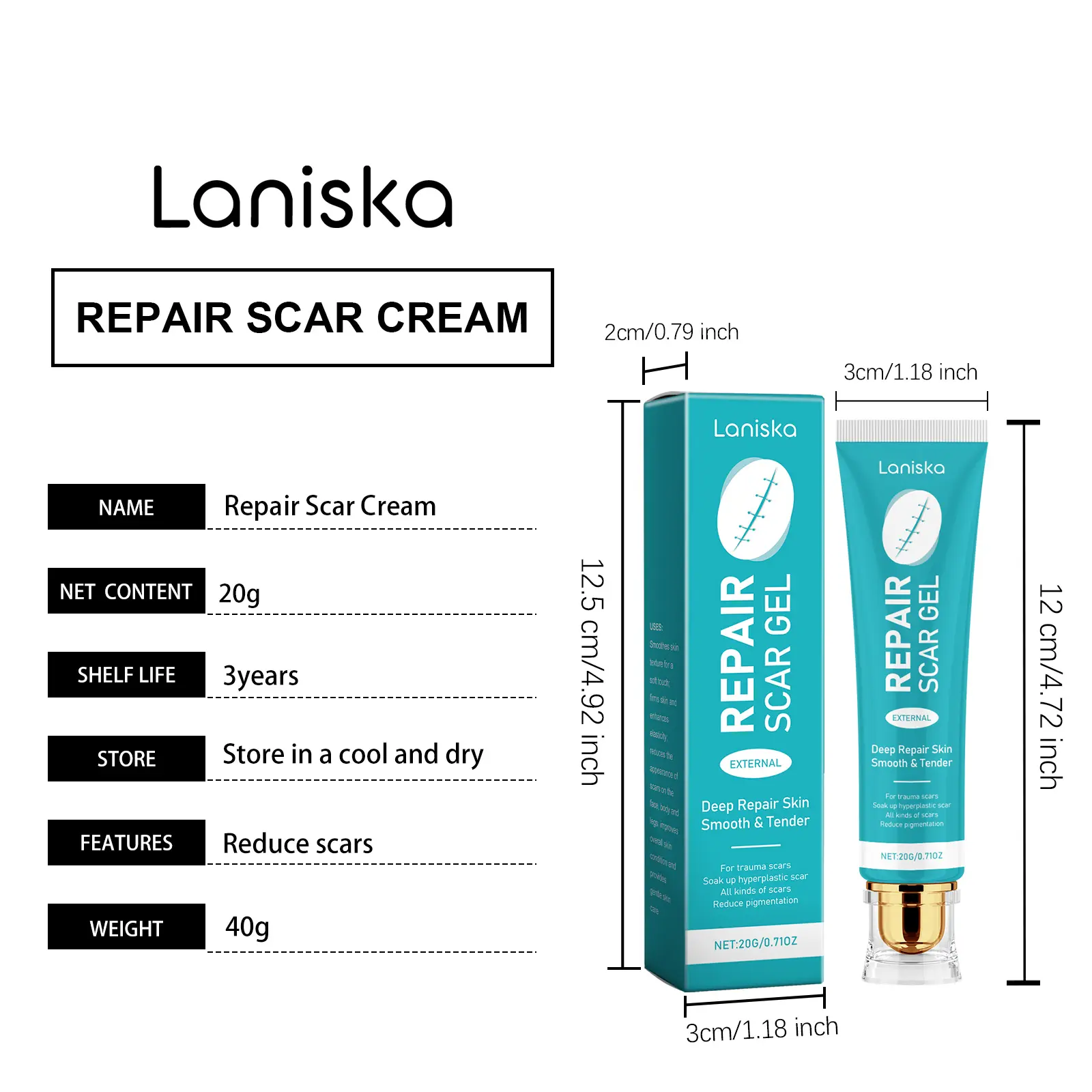 Laniska Skin Smoothing Gel - Firming & Blemish Care for Face and Body 1 laniska skin smoothing gel LA A06 0021 01 1579