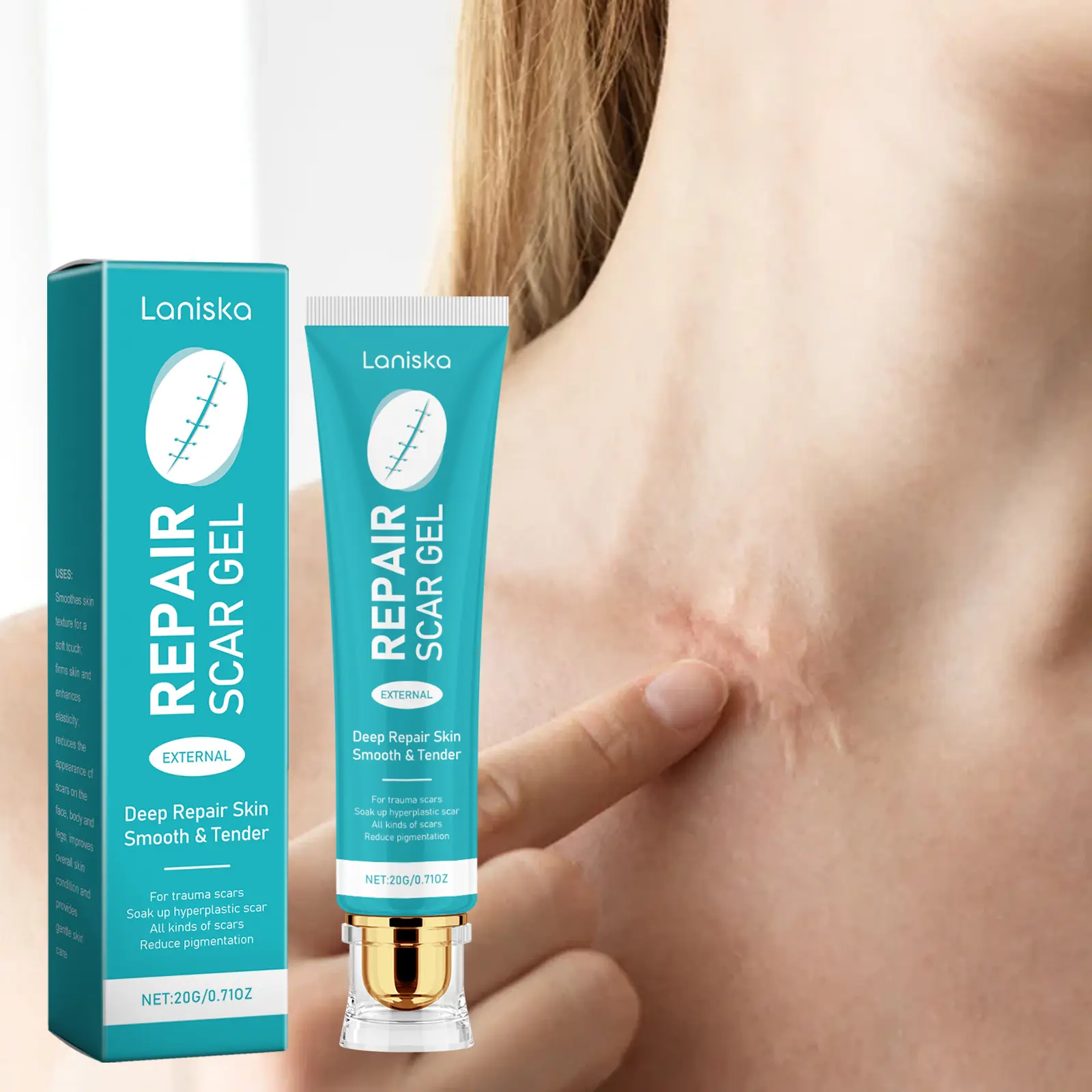 Laniska Skin Smoothing Gel - Firming & Blemish Care for Face and Body 2 laniska skin smoothing gel LA A06 0021 01 1580