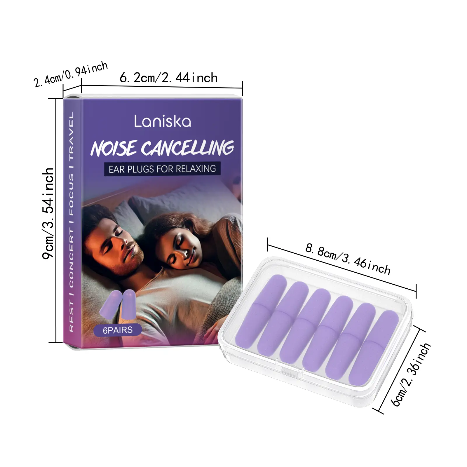 Laniska Sleep Care Earplugs for Noise Reduction and Comfort 1 laniska sleep earplugs LA B03 0012 01 2740