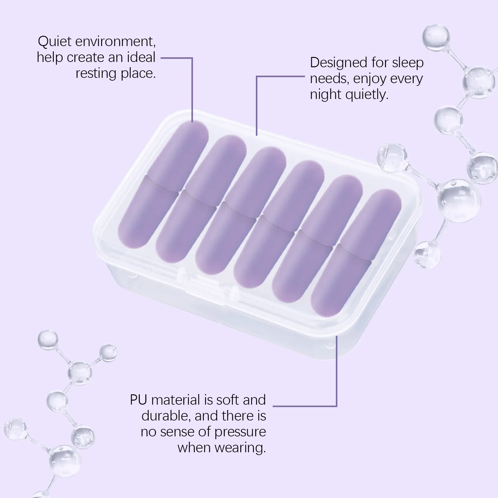 Laniska Sleep Care Earplugs for Noise Reduction and Comfort 6 laniska sleep earplugs LA B03 0012 01 2743