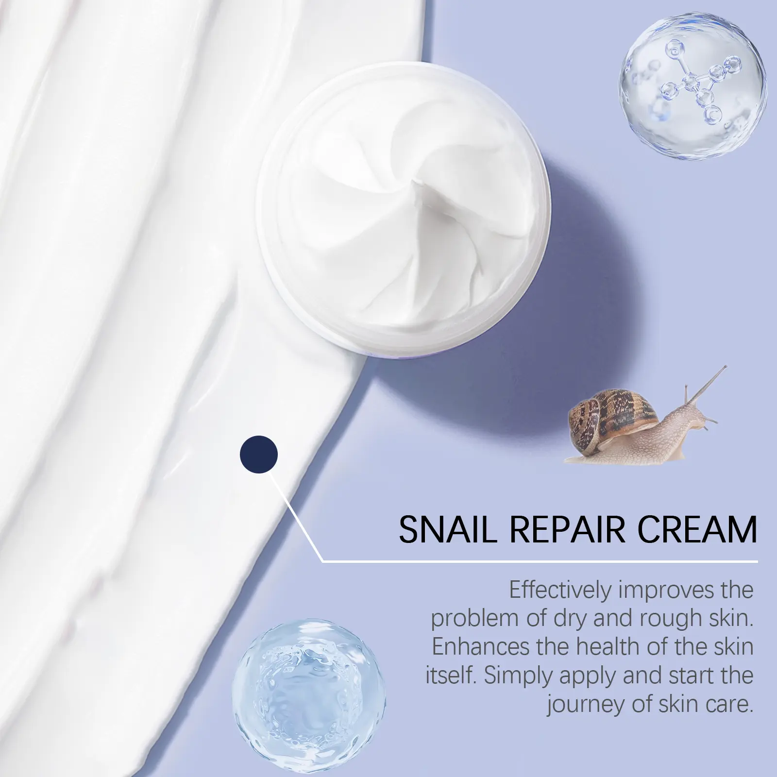 Laniska Snail Skin Care Cream - Nourishing Moisturizer for Facial Skin Elasticity 8 laniska snail cream LA A05 0005 01 1196