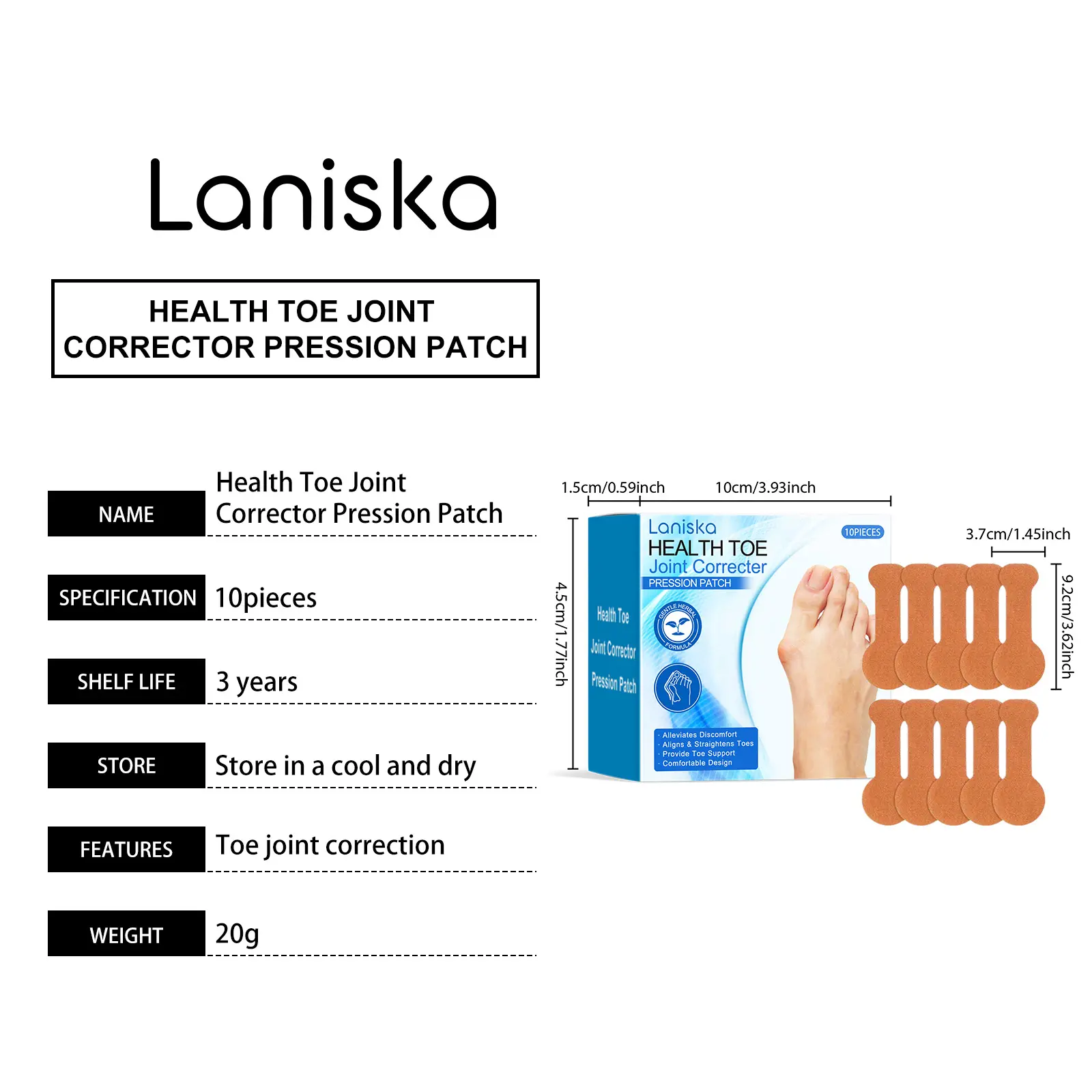 Laniska Toe Joint Care Patch with Wormwood & Licorice Extract 1 laniska toe joint patch LA B05 0005 01 2439