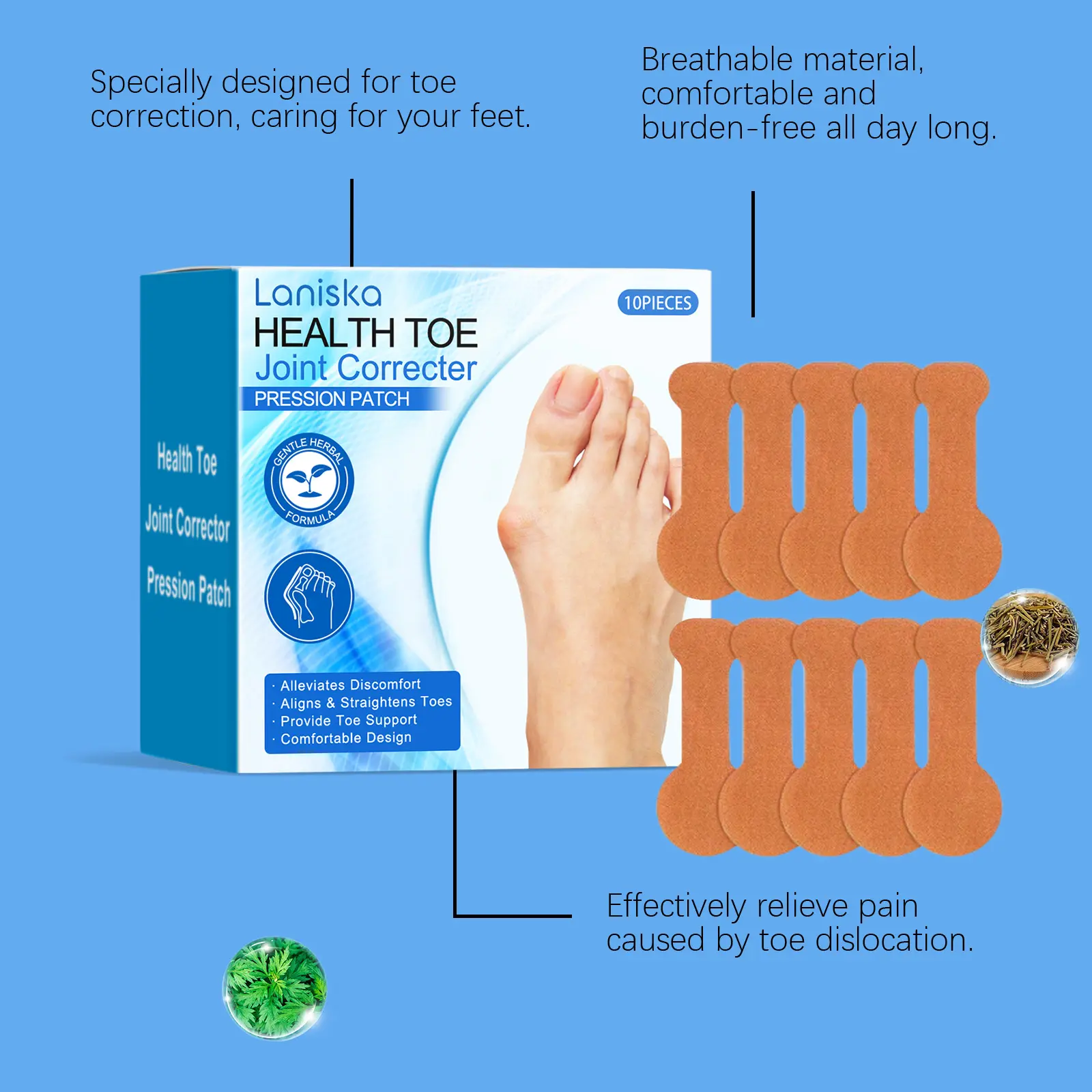Laniska Toe Joint Care Patch with Wormwood & Licorice Extract 7 laniska toe joint patch LA B05 0005 01 2441