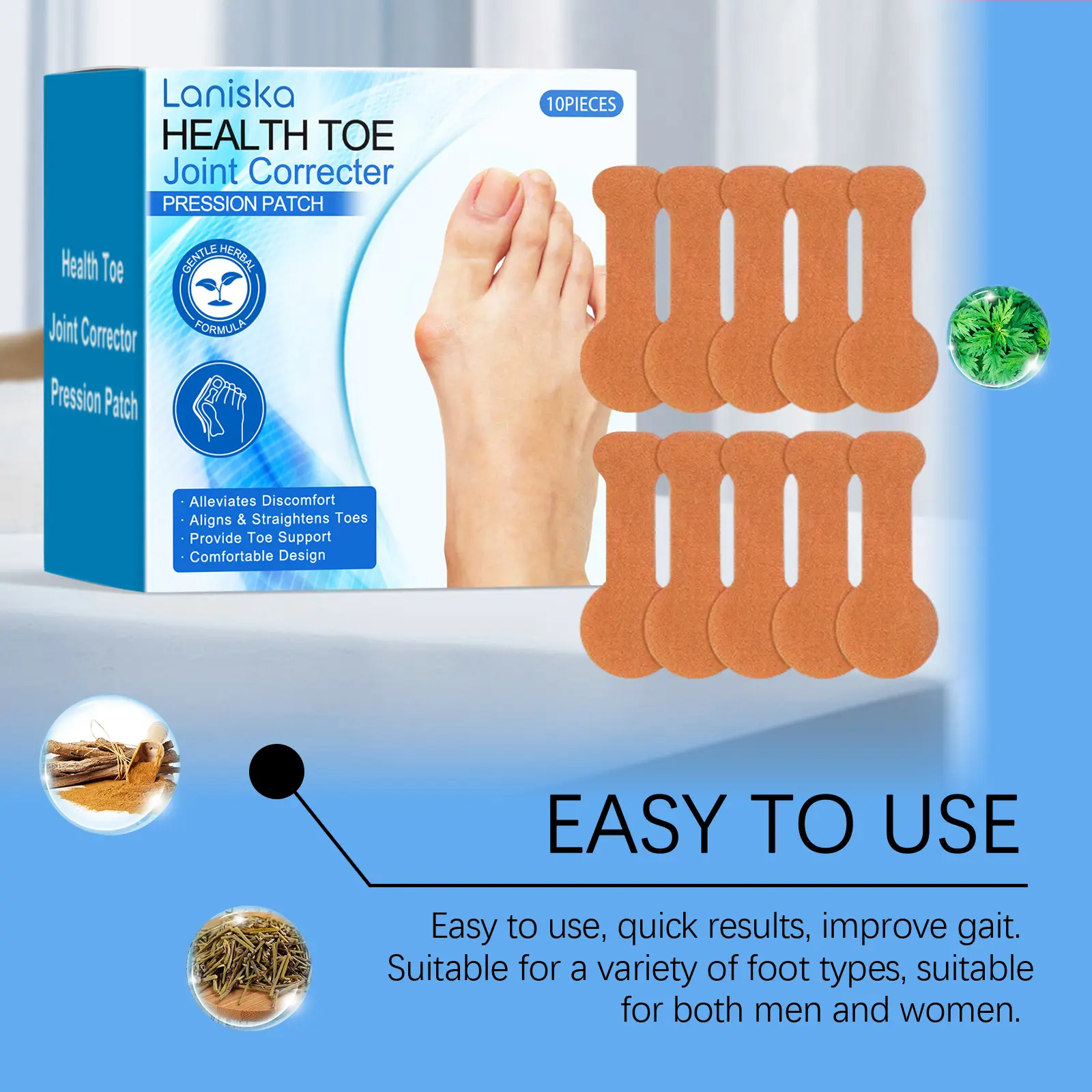 Laniska Toe Joint Care Patch with Wormwood & Licorice Extract 8 laniska toe joint patch LA B05 0005 01 2442